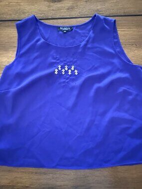 Montee Collection Embellished Sleeveless Blouse Women’s Plus Size 22W Purple